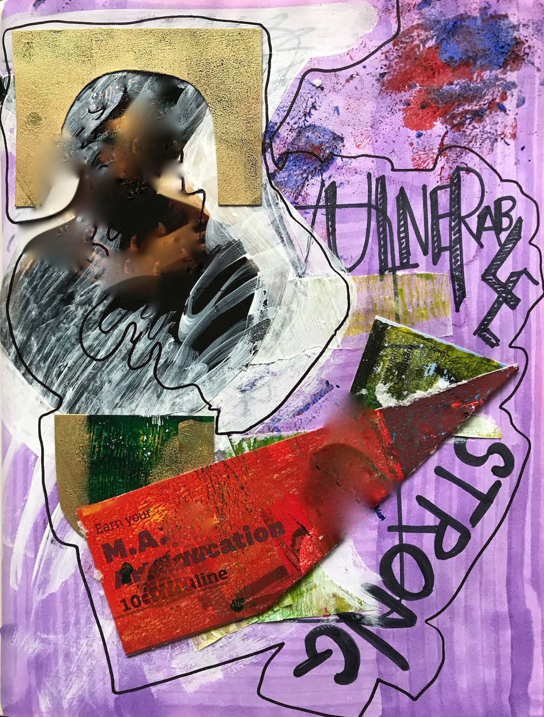 Cover art by Kelly Clark/Keefe, Vulnerable Detail, Mixed media on paper, 8.5 x 11.