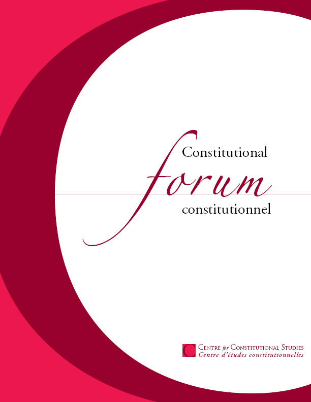 					View Vol. 25 No. 3 (2016): SPECIAL ISSUE - The State of Canada's Constitutional Democracy
				