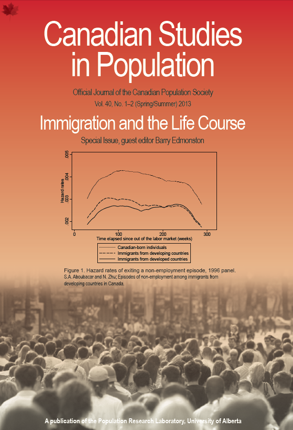 					View Vol. 40 No. 1-2 (2013): Special issue on Immigration and the Life Course
				