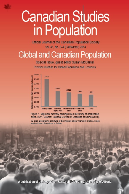 					View Vol. 41 No. 3-4 (2014): Special issue on Global and Canadian Population
				