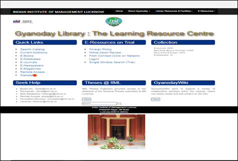 Figure 13 
Web portal, IIM Lucknow library.
