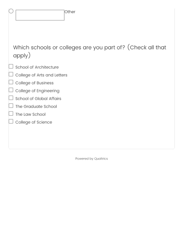 Which schools or colleges are you part of?