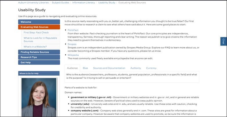 A screenshot of a LibGuide web page