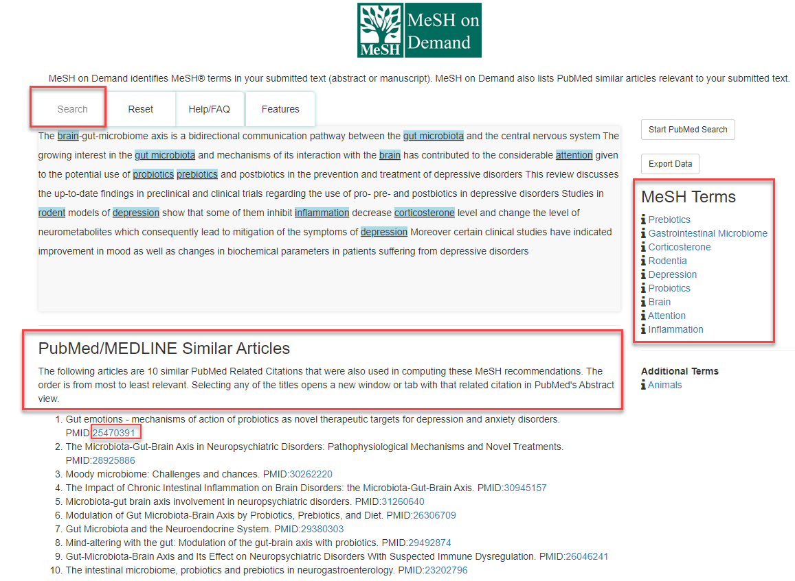 Fig. 1 Sample abstract pasted into the query box