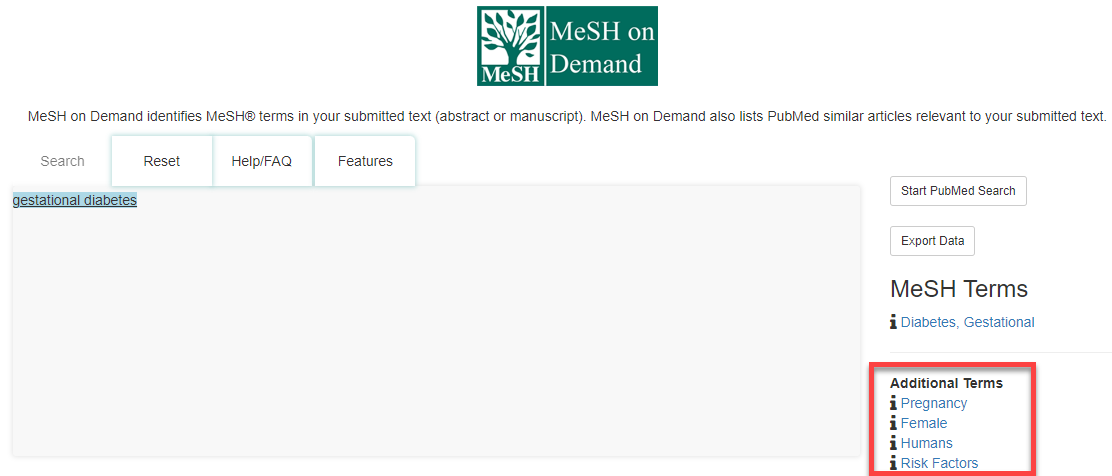 Fig. 5 Additional Terms generated from PubMed/MEDLINE Similar Articles