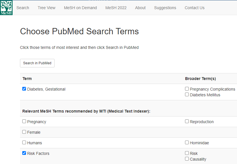 Fig. 6 Choose PubMed Search Terms opens in a new window