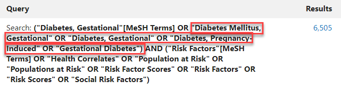 Fig. 7 PubMed Advanced Search displaying a search from MeSH on Demand